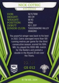 2023 NRL Traders Titanium - Gold Pearl Special #GS012 Nick Cotric Back